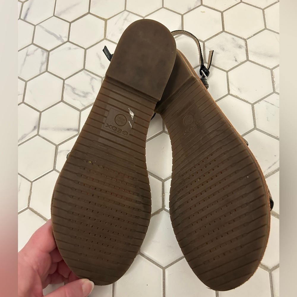 Geox Reapira Strappy Sandals with Woven Detail, Sz 10 - Picture 5 of 6